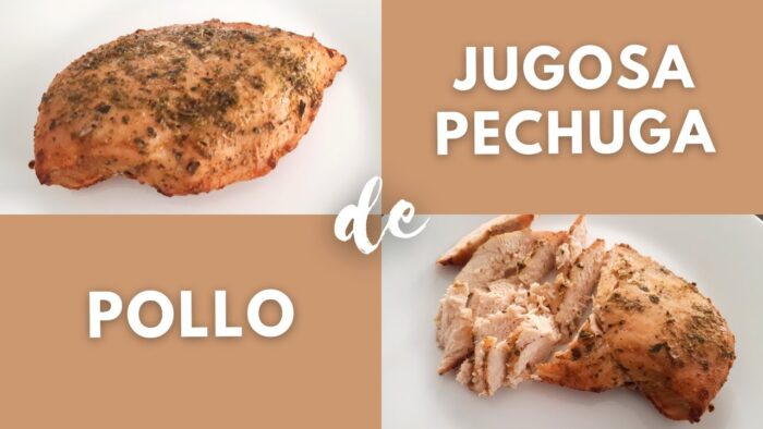 Pechuga de pollo en freidora de aire. En pocos minutos.