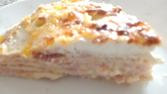 Tarta de jamón y queso,fácil y rico con Thermomix