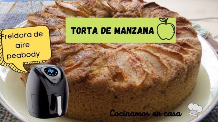 Torta de  Manzanas (harina integral)  en freidora de aire / Bizcocho de manzana / airfryer  – Fácil