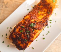 Lomo de salmón con pesto rojo en airfryer