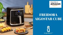 Aigostar Cube – Freidora de aire sin aceite 7L (7 funciones preestablecidas + mantener cal ...