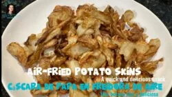 Air fryer Potato Skins(quick snack)/ Cáscaras de Papa en Freidora de aire (botana fácil y rápida)
