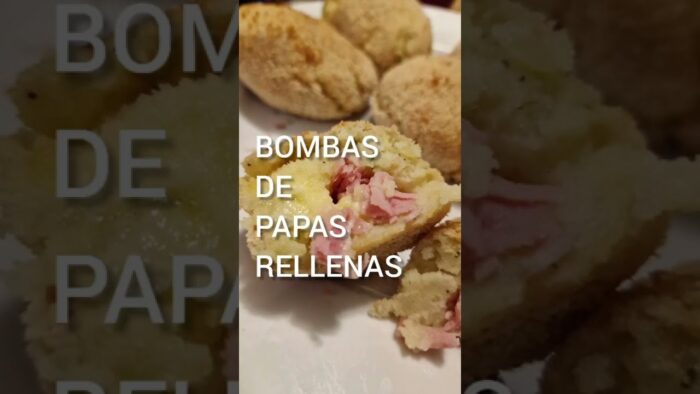 Bombas de papa rellenas hechas en freidora de aire