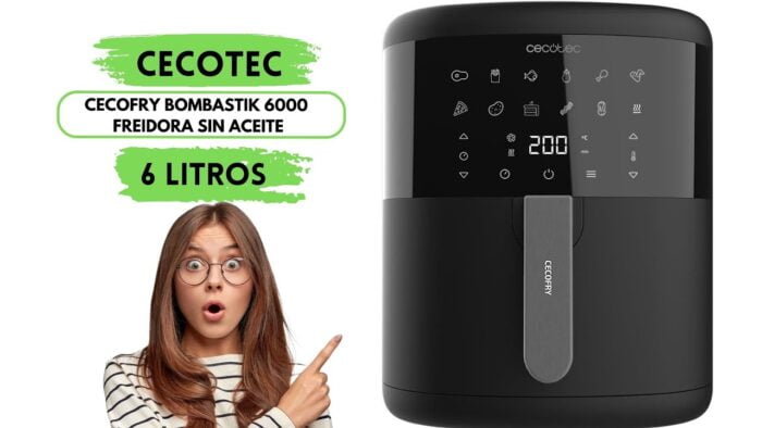 CECOTEC CECOFRY BOMBASTIK 6000 freidora sin Aceite 6 L de Aire Caliente