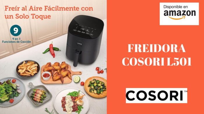 COSORI Freidora de Aire 4,7L 75-230 °C (Air Fryer con más de 130 Recetas en Español y 9 Programas)