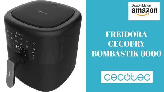 Cecotec Freidora sin Aceite 6L de Aire Caliente (Cecofry Bombastik 6000) 1700W, 12 Modos