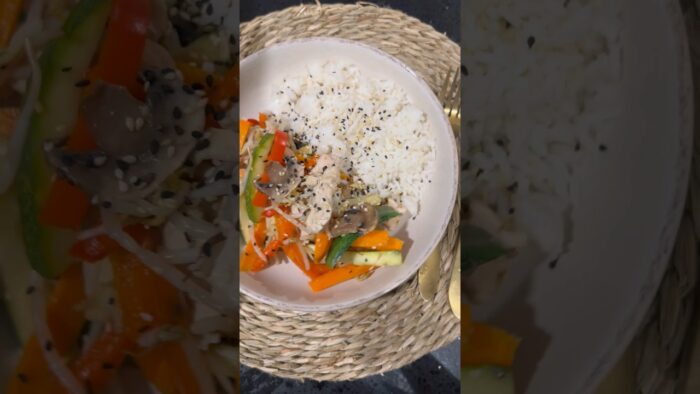 Chapsui de pollo con verduras en freidora de aire | Receta fácil y saludable
