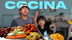 Cocinando boneless CON MI HIJO en freidora DE AIRE