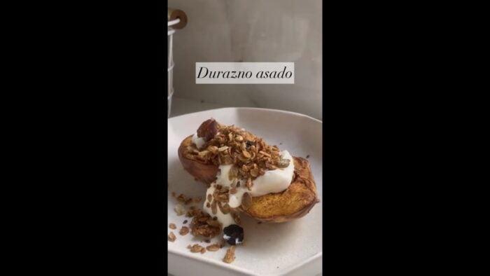 Durazno en freidora de aire 🍑🔥🍨 #airfryer #peach #shorts