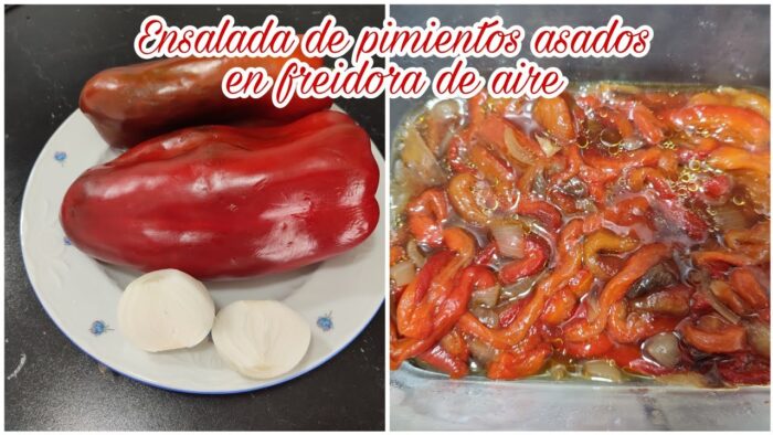 Ensalada de pimientos asados en freidora de aire