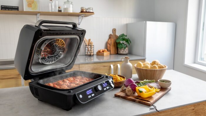 Freidora de aire grill  Cecofry FireDome 8000 Pro de 1700W, doble resistencia y 12 modos de cocción