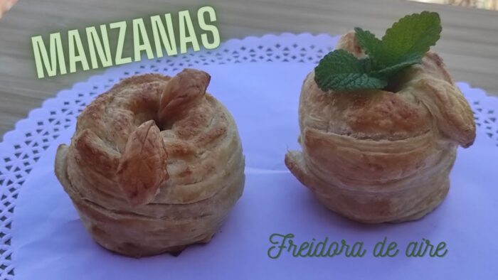 Manzana de hojaldre en freidora de aire ( y horno ) ESPECTACULAR ! #freidoradeaire