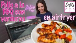 Pollo en Salsa BBQ con verduras en freidora horno Oster receta facil para freidora de aire 🍗