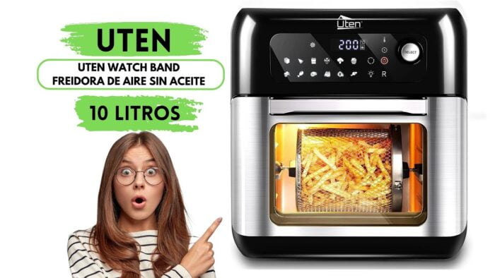UTEN WATCH BAND Freidora de Aire sin Aceite Multifuncional Inteligente,10L1500W Horno de Freidora