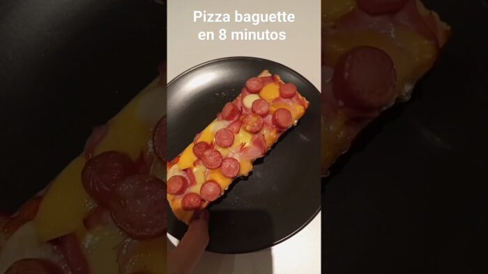 como hacer BAGUETTE DE PIZZA en freidora de aire #pizza #baguette #airfryer #freidoradeaire