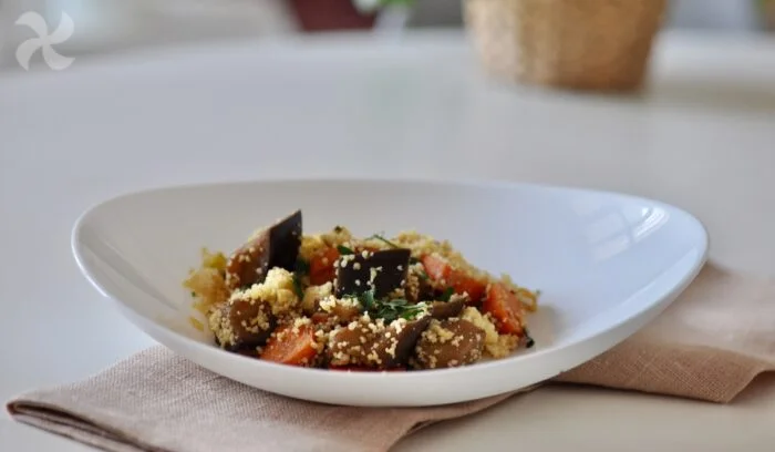 Cuscús con zanahoria y berenjena