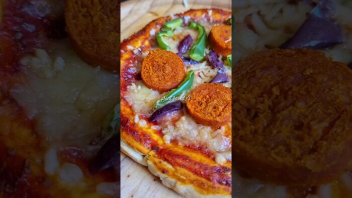 hice esta pizza en la freidora de aire y quedó 😻🤤💞🌿 #food #shorts