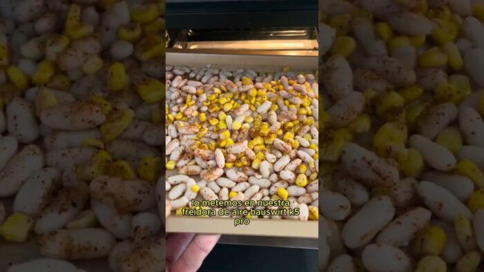 Alubias en freidora de aire y salsa cacahuete