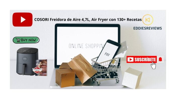 COSORI Freidora de Aire 4,7L, Air Fryer con 130+ Recetas, Elegante, Freidora sin Aceite Silenciosa