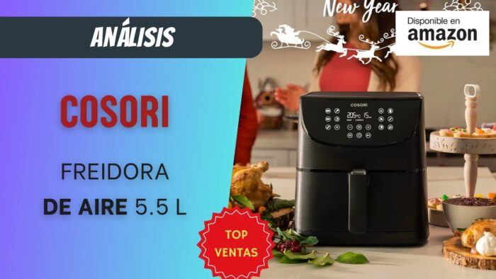 COSORI Freidora de Aire sin Aceite – 13 Funciones, Pantalla Táctil LED y Cesta Antiadherente de 5,5L