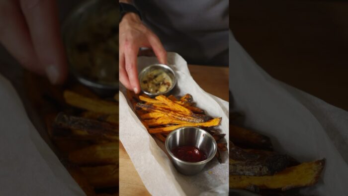 Camotes en freidora de aire 🍟🍠 #singluten #sinlacteos #camotes #snaks #fries #receta
