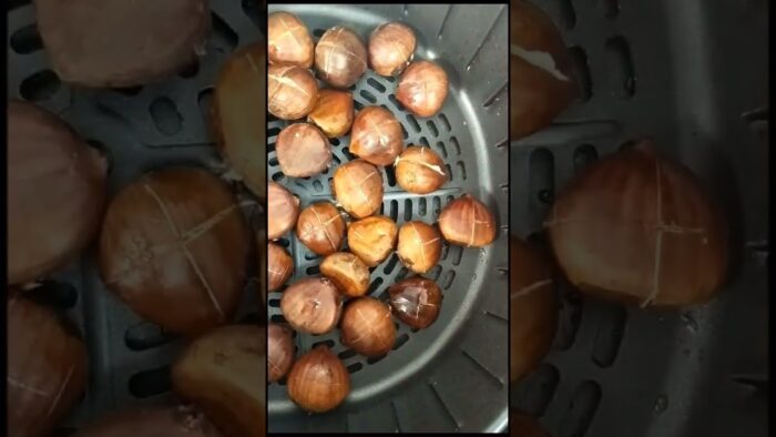 Castañas asadas en freidora de aire 🔥🌰 #castañas #freidoradeaire #airfryer