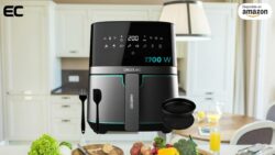 Cecotec Freidora de Aire sin Aceite de 5,5L Air Fryer Cecofry Full InoxBlack 5500 Pro con Accesorios