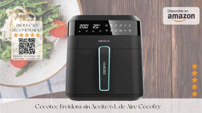 Cecotec Freidora sin Aceite 6 L de Aire Cecofry Experience 6000