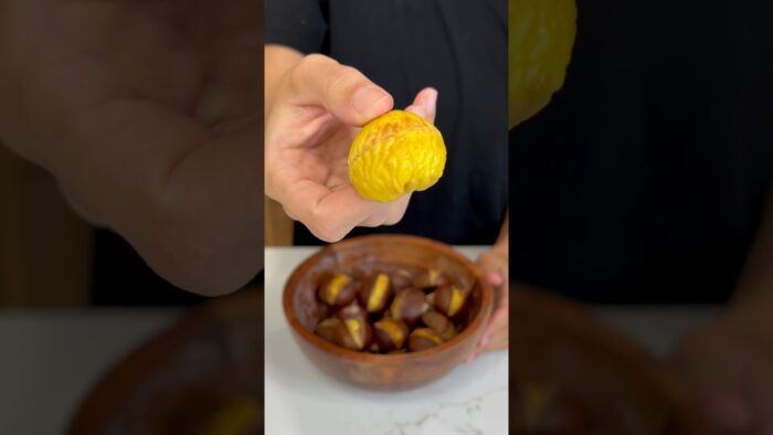Chestnuts 🌰 in the airfryer. Castañas en la freidora de aire #asmr #asmrcooking #gabrielavlogs