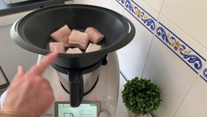 Emblanco de pescado en Thermomix