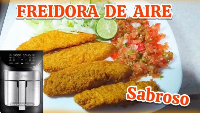 Filete de pechuga de pollo empanizado en freidora de aire | Chicken en air frier