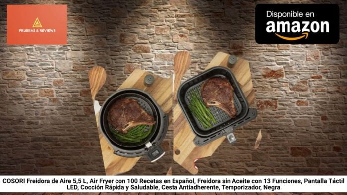Freidora COSORI de Aire 5,5 L sin Aceite con 13 Funciones Pantalla Táctil LED (freidora aire)