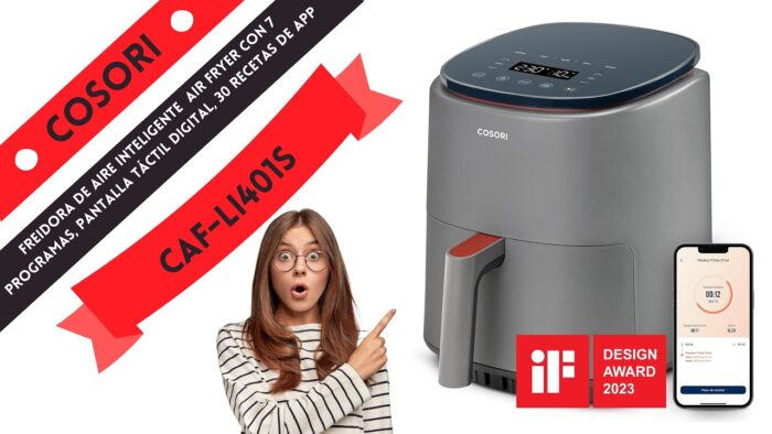 Freidora de Aire Inteligente COSORI  CAF LI401S Air Fryer con 7 Programas, Pantalla Táctil Digital,