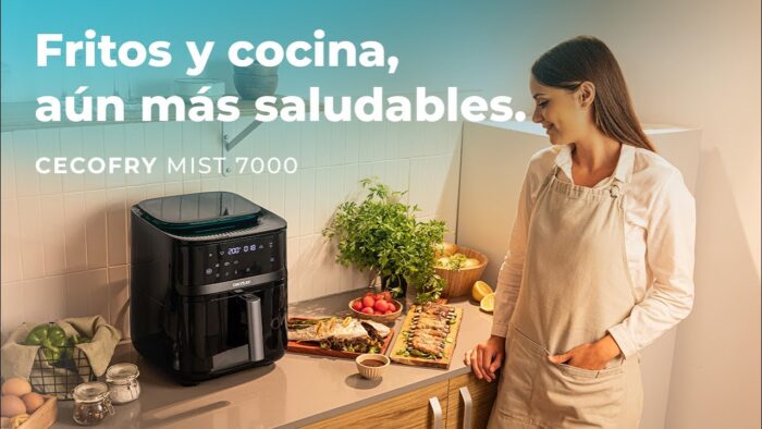 Freidora de aire Cecofry Mist 7000. 7L y 1700W. Función deshidratador, pre-heat y descalcificar.