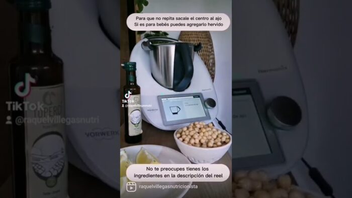 Garbanzos seguros para bebé. Hummus hecho con Thermomix