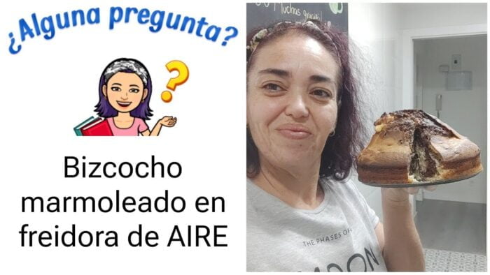 Hacemos una de PREGUNTAS Y RESPUESTAS?//Bizcocho marmoleado en freidora de AIRE 🥧