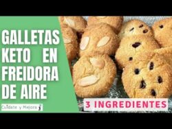I▷ Receta « GALLETAS o COOKIES KETO en FREIDORA de AIRE » 🍪 3 INGREDIENTES ⭐ SIN gluten SIN azúcar ✅