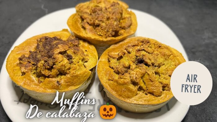 MUFFINS DE CALABAZA 🎃 EN FREIDORA DE AIRE – recetas acción de Gracias