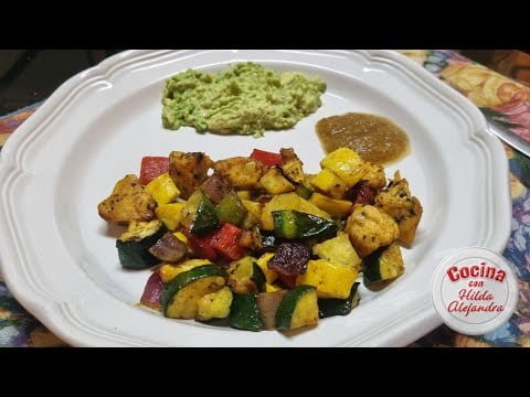 PECHUGA DE POLLO CON VERDURAS PREPARADAS EN LA FREIDORA DE AIRE #airfryer