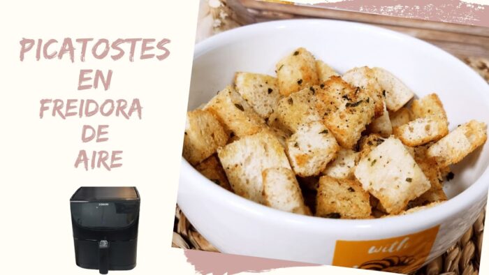 🍞 PICATOSTES en la FREIDORA de AIRE (AirFryer) ¡Crujientes y sin apenas aceite! 😋