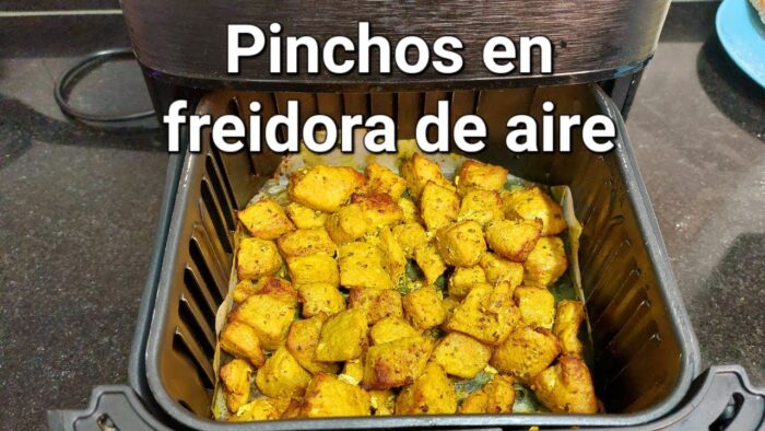 PINCHOS DE CERDO EN FREIDORA DE AIRE, AIRFRYER,  Sin salpicadura,  fácil y muy rico