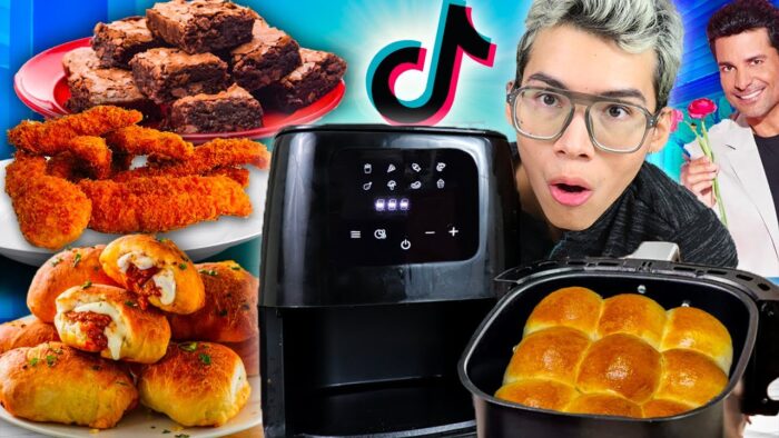 PROBÉ RECETAS VIRALES DE TIKTOK EN FREIDORA DE AIRE!! #12 🤠👌  ¿Funciona? (Ramjoy airfryer)