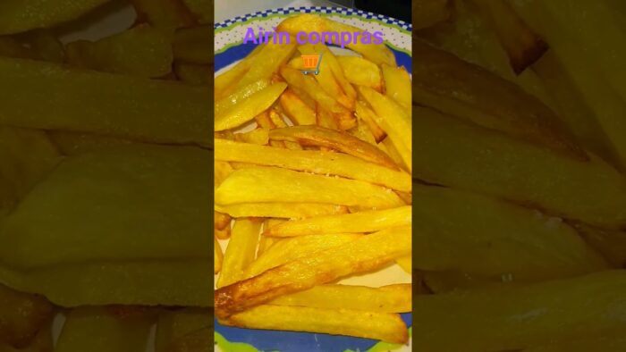 Patatas fritas naturales freidora de aire #fries #patatasfritas #patatas #airfryer #freidoradeaire