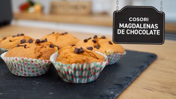 Receta – Magdalenas con pepitas de chocolate en freidora de aire Cosori