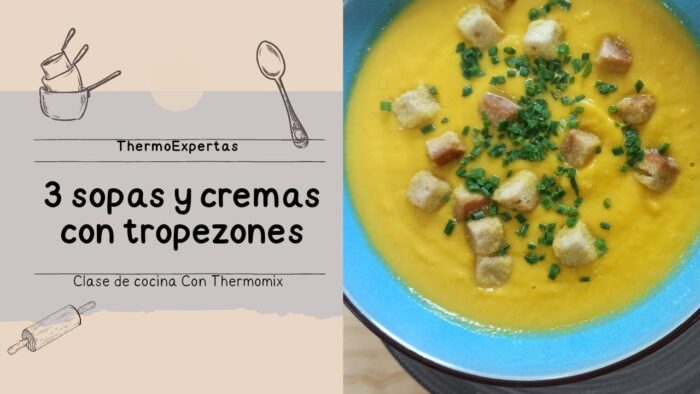 Sopas con tropezón . clase de cocina con Thermomix