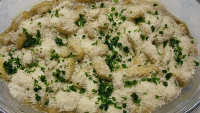 Ñoquis con burrata en freidora de aire