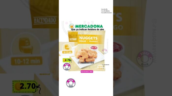 productos que indican ya aptos para freidora de aire en Mercadona