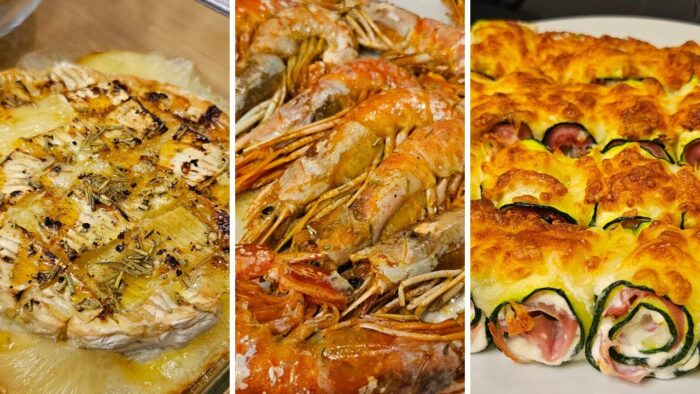 3 RECETAS de NAVIDAD en FREIDORA de AIRE COSORI 🎄 CAMEMBERT + GAMBONES + ROLLITOS DE CALABACÍN