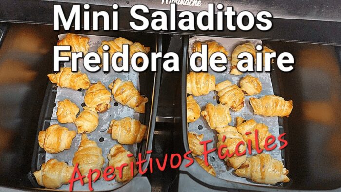 🎄APERITIVOS MINI CROISSANTS SALADITOS 🥐 EN FREIDORA DE AIRE, Rápido y Fácil🎅