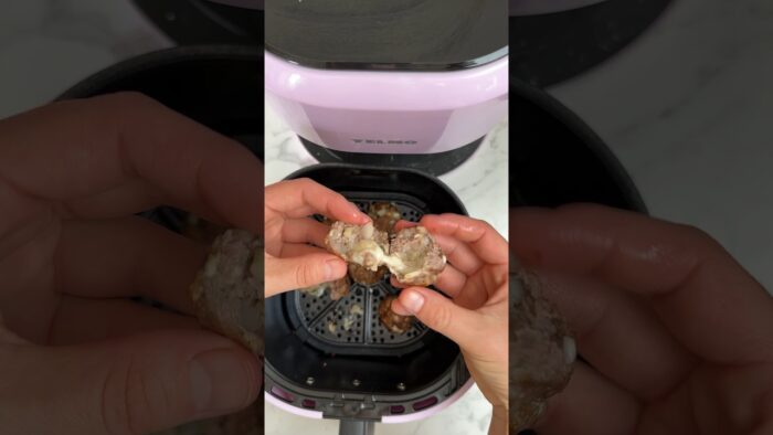 Albóndigas rellenas en freidora de aire